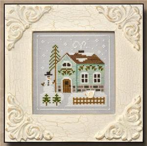 Snowman's Cottage Cross Stitch Pattern