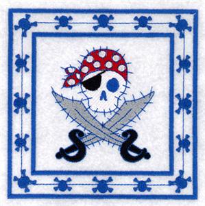 Skull & Crossbones Pirate Quilt Square