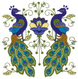 Jacobean Peacock 7 Embroidery Design by Starbird Inc.