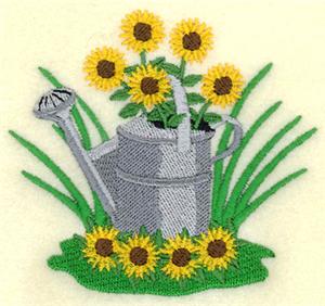 Watering Can with Sunflowers