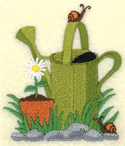 Watering Can with Snails