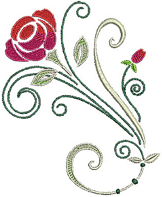 Scrollworks rose design Embroidery Design by John Deer's ...