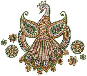 Henna bird floral design