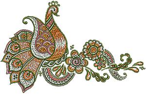 Henna bird floral design 2