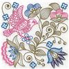 Jacobean bird and flowers H small