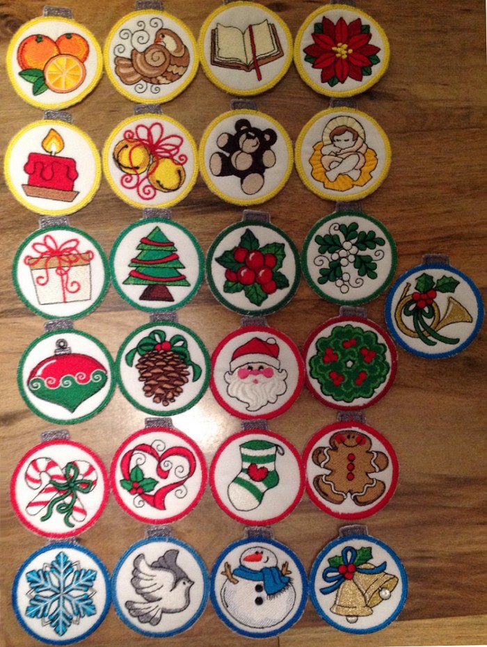 Country Christmas Advent Tree Ornaments