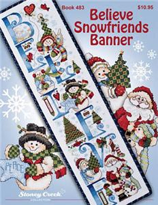 Believe Snowfriends Banner Cross Stitch Pattern
