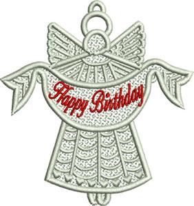 Birthday Angel, Free Standing Lace (Larger)