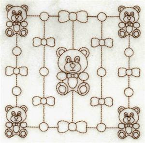 Teddy Bear Stipple Square