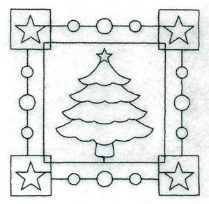 Christmas Tree Stipple Square