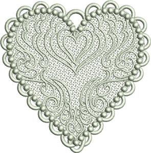 Free Standing Lace Heart 8