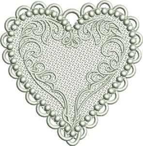 Free Standing Lace Heart 12