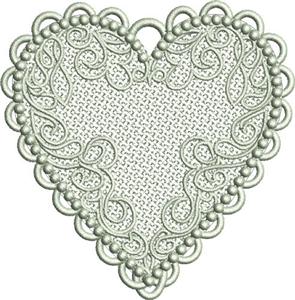 Free Standing Lace Heart 16