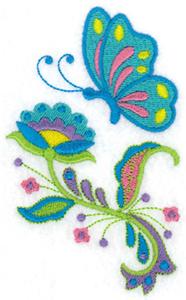 Jacobean Flowers & Butterflies 1