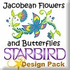 Jacobean Flowers and Butterflies