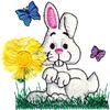 Bunny w/Loopy Flowers