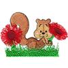 Squirrel w/Loopy Flowers