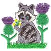Raccoon w/Loopy Flowers