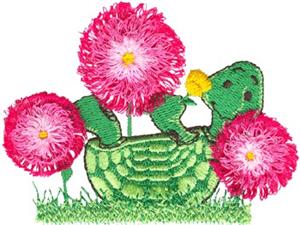 Turtle w/Loopy Flowers