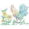 Rooster Quilt Block 6, Small
