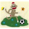Sock Monkey Playing Soccer