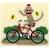 Sock Monkey Riding a Bike