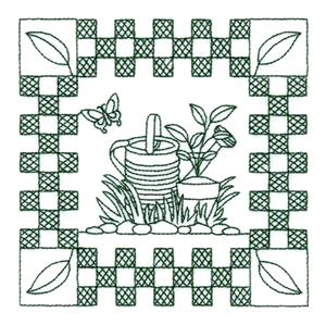 Watering Can Quilt Square