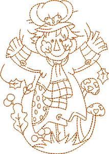 Scarecrow Oval Quilt Block 4 / Med