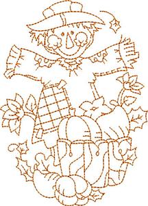Scarecrow Oval Quilt Block 7 / Large