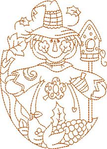 Scarecrow Oval Quilt Block 10 / Large