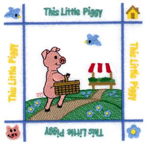 This Little Piggy Quilt Square