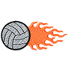 Volleyball with Flames 32