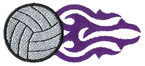 Tribal Volleyball with Flames 33