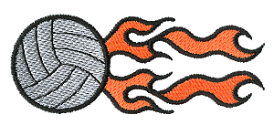 Volleyball with Flames 40