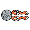 Volleyball with Flames 40