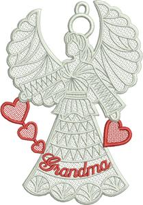 Free Standing Lace Family Heart Angel 2