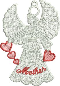 Free Standing Lace Family Heart Angel 4