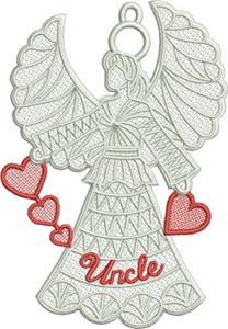 Free Standing Lace Family Heart Angel 9