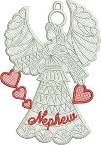 Free Standing Lace Family Heart Angel 11