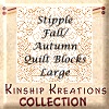 Fall/Autumn / Large Size Quilt Blocks with Stipple