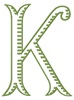 Baroque 1 XL Letter K, Larger