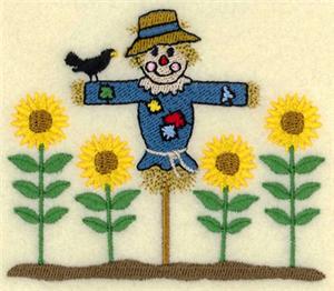 Scarecrow with Sunflowers