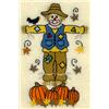 Scarecrow with Falling Leaves