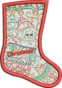 Free Standing Lace Christmas Stocking 3