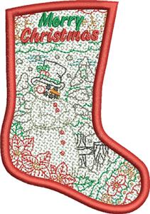 Free Standing Lace Christmas Stocking 6