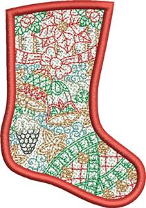 Free Standing Lace Christmas Stocking 7