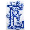 Floral Bluework Letter E