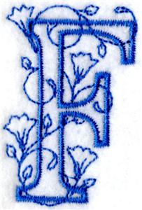 Floral Bluework Letter F