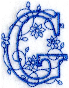 Floral Bluework Letter G