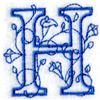 Floral Bluework Letter H